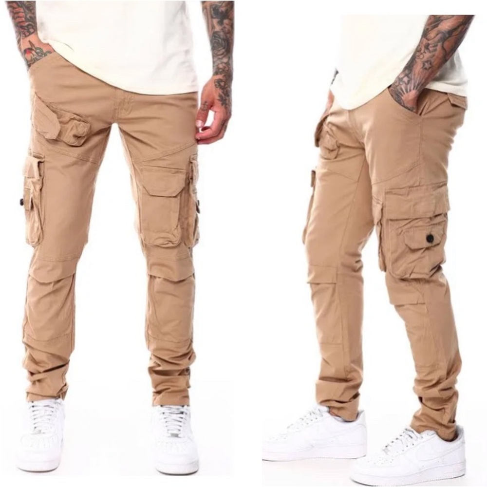 Copper Rivet slim fit lightweight cargo casual jeans pants